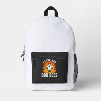 Sac À Dos Imprimé Boo Bees Halloween Ghost Bee Drôle Design_1