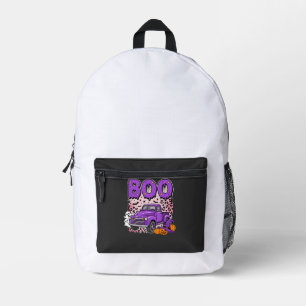 Sac À Dos Imprimé Boo Halloween Camion Violet Fantôme et Citrouilles