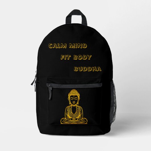 Sac À Dos Imprimé Bouddha d'or en position pacifique (Recto)