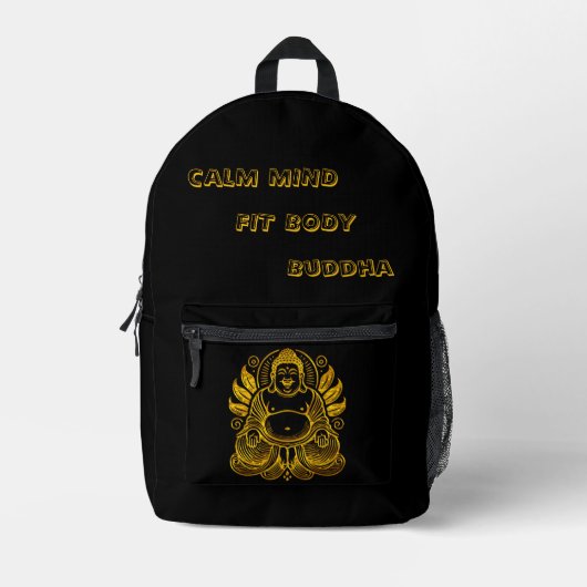 Sac À Dos Imprimé Bouddha d'or paisible (Recto)