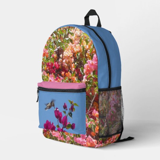 Sac à dos imprimé Bougainvillea & Hummingbird All- (Coin arrière droit)