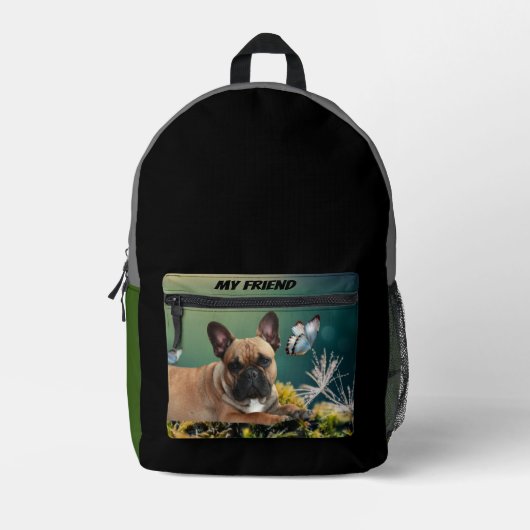 Sac À Dos Imprimé Bouledogue français (Recto)