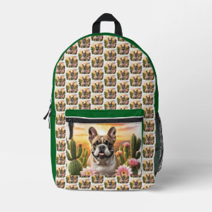 Sac À Dos Imprimé Bouledogue français Cactus Bouledogue français