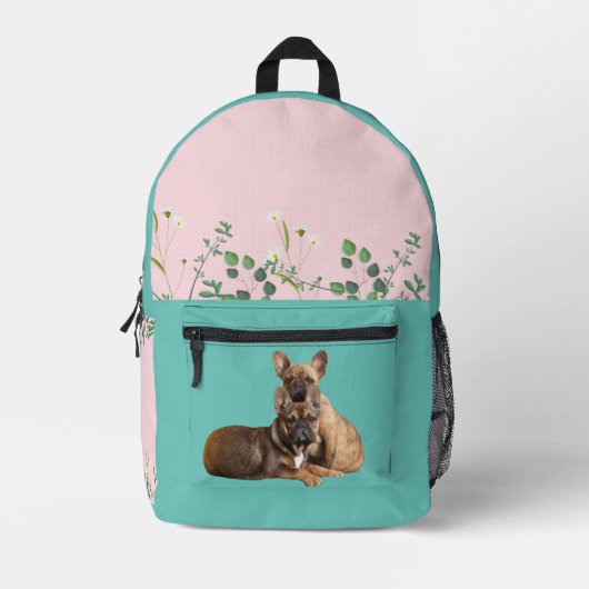 Sac À Dos Imprimé Bouledogue français deux amis French Bulldog (Recto)