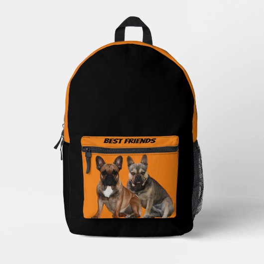 Sac À Dos Imprimé Bouledogue français deux amis French Bulldog (Recto)