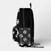 Sac À Dos Imprimé Boules de football sur noir (Droite)
