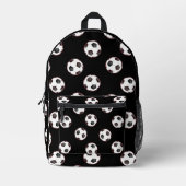 Sac À Dos Imprimé Boules de football sur noir (Recto)
