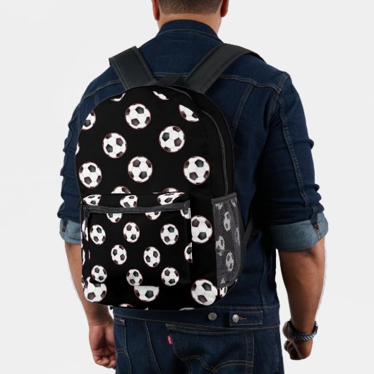 Sac À Dos Imprimé Boules de football sur noir (Insitu (Modèle))
