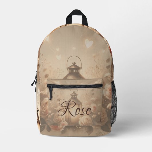 Sac À Dos Imprimé Bouquet de lanterne rose Glow (Recto)