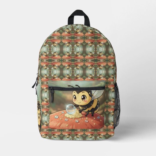 Sac À Dos Imprimé Bourdon doré dans la danse des fleurs (Recto)
