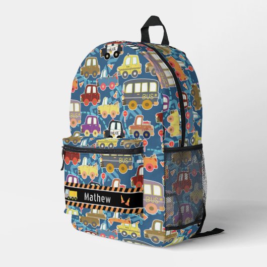 Sac À Dos Imprimé Boys de transport bleu (Coin arrière droit)