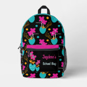 Sac À Dos Imprimé Bright Pink And Teal Whimisical (Recto)