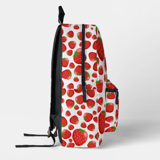 Sac À Dos Imprimé Bright Red Strawberry Motif sans fil (Gauche)