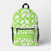 Sac À Dos Imprimé Bright Summer Lime Green MidCentury Art Motif (Recto)