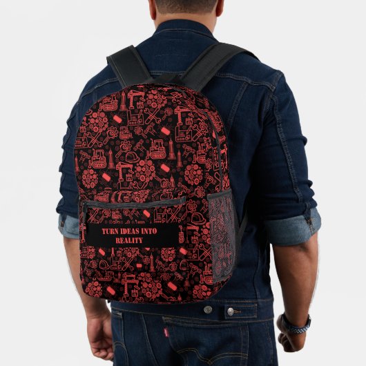 Sac À Dos Imprimé brique rouge moderne Architectural Blueprint Engin (Insitu (Modèle))