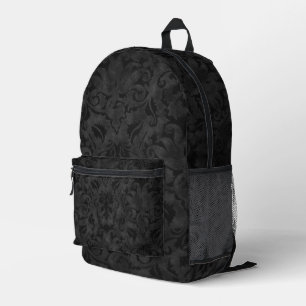 Sac À Dos Imprimé Brocade noire riche