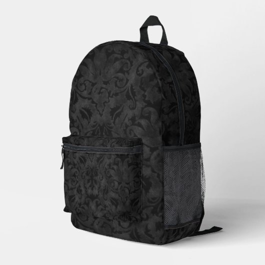 Sac À Dos Imprimé Brocade noire riche (Coin arrière droit)