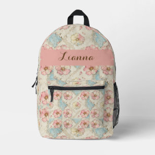 Sac À Dos Imprimé Broderie Florale Patchwork
