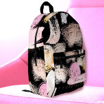 Sac À Dos Imprimé brosse traits et gribouillages motif sur noir<br><div class="desc">sac à dos</div>