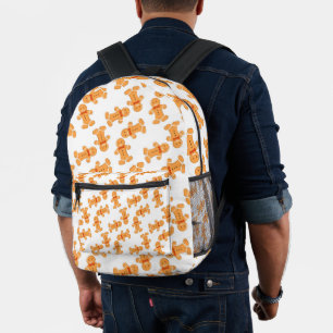 Sac À Dos Imprimé Brown homme en pain d'épices sur blanc