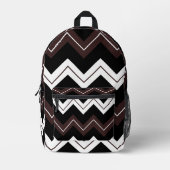 Sac À Dos Imprimé Brown noir Chevron Motif en bande (Recto)
