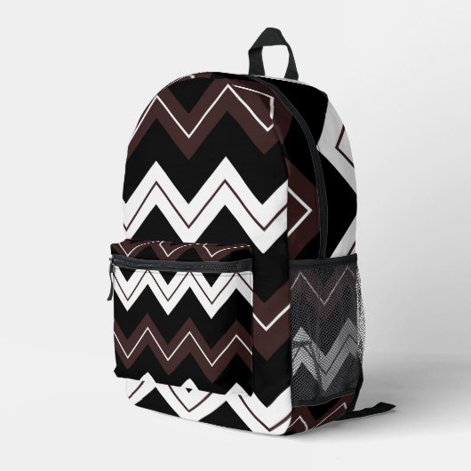 Sac À Dos Imprimé Brown noir Chevron Motif en bande (Coin arrière droit)