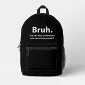 Sac À Dos Imprimé Bruh Typographie Bruh (Recto)