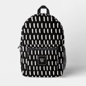 Sac À Dos Imprimé Brush noir minima Monogramme initial (Recto)