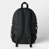 Sac À Dos Imprimé Brush noir minima Monogramme initial (Verso)