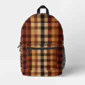 Sac À Dos Imprimé Buffalo classique Plaid Rustique Brown & Terracott (Recto)