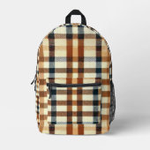 Sac À Dos Imprimé Buffalo classique Plaid Rustique Brown & Terracott (Recto)