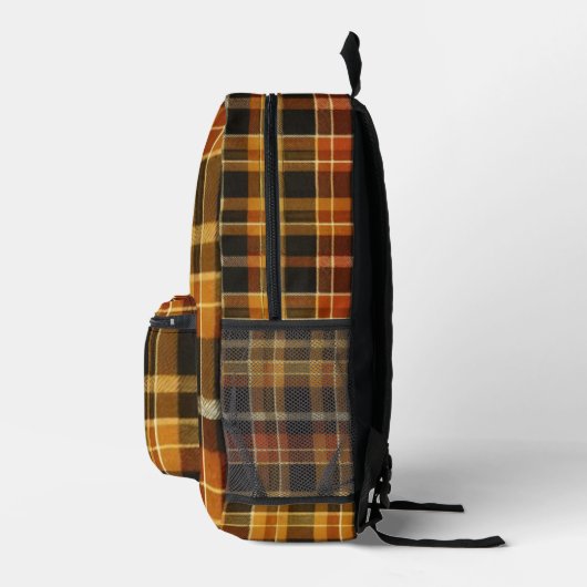 Sac À Dos Imprimé Buffalo classique Plaid Rustique Brown & Terracott (Droite)