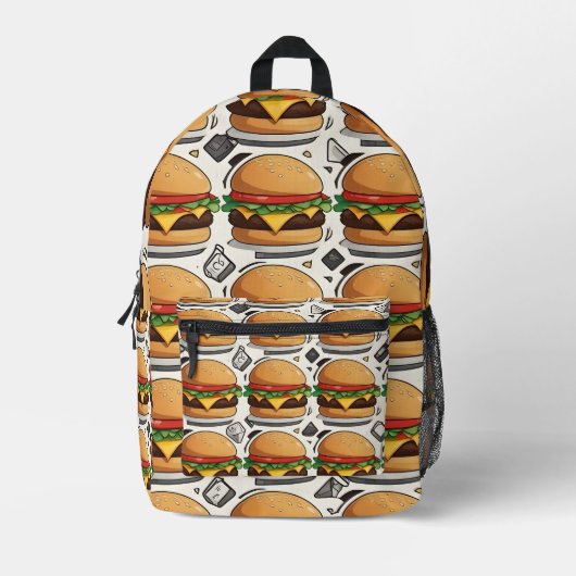 Sac À Dos Imprimé "Burger Doodles (Recto)