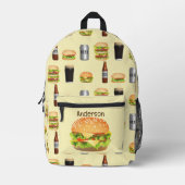 Sac À Dos Imprimé Burgers et bière (Recto)
