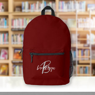 Sac À Dos Imprimé Burgundy Gris Blanc Monogramme