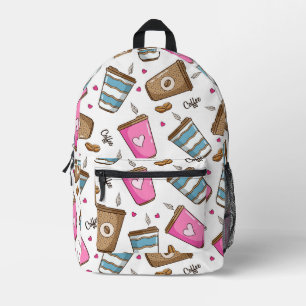 Sac À Dos Imprimé Cafés, Haricots, Coeurs, Amateur De Café