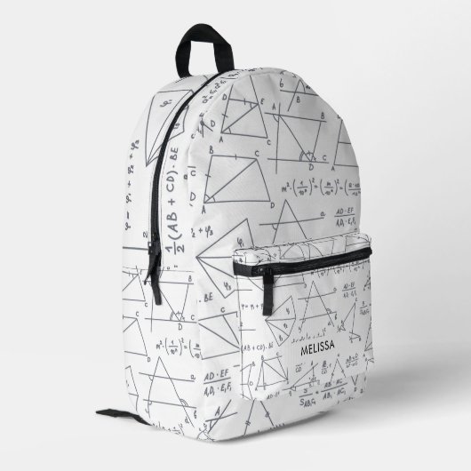 Sac À Dos Imprimé Calculs mathématiques et formes personnalisées (Coin arrière gauche)