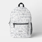 Sac À Dos Imprimé Calculs mathématiques et formes personnalisées (Recto)