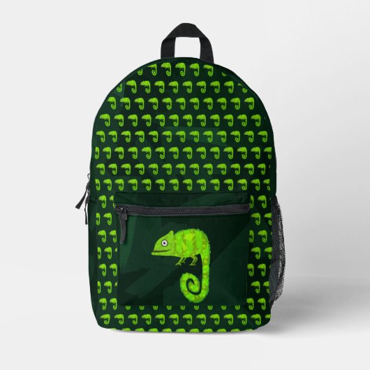 Sac À Dos Imprimé Caméléon mignon vert (Recto)