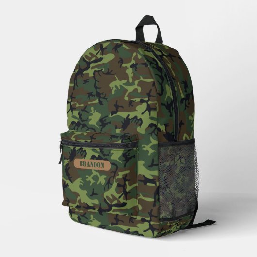SAC À DOS IMPRIMÉ CAMOFLAGE PERSONNALISÉ (Coin arrière droit)