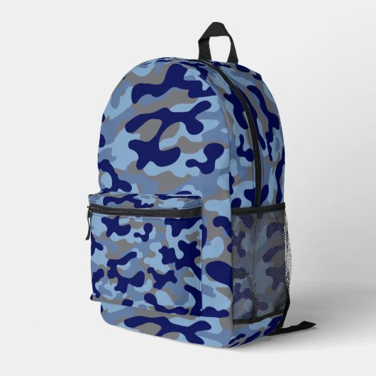 Sac À Dos Imprimé Camouflage Bleu (Coin arrière droit)