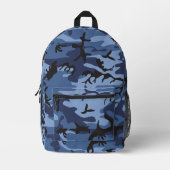 Sac À Dos Imprimé Camouflage bleu marine, Militaire, Armée (Recto)