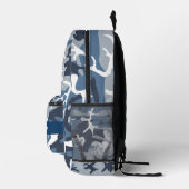 Sac À Dos Imprimé Camouflage bleu neige d'hiver Votre nom Personnali (Droite)