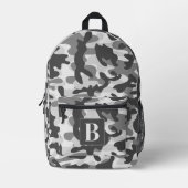 Sac À Dos Imprimé Camouflage de Monogramme moderne personnalisé de n (Recto)