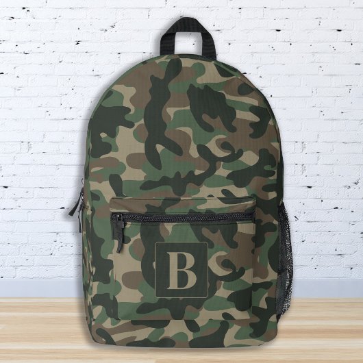 Sac À Dos Imprimé Camouflage de monogramme personnalisé en bois