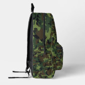Sac À Dos Imprimé Camouflage en bois vert militaire Nom personnalisé (Gauche)