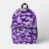 Sac À Dos Imprimé Camouflage Gris Violet (Recto)