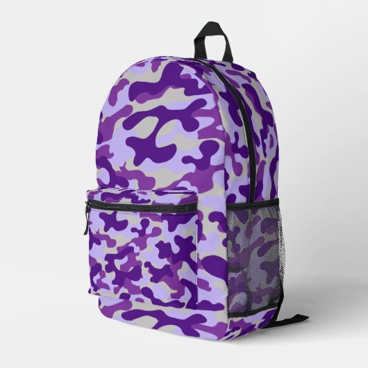 Sac À Dos Imprimé Camouflage Gris Violet (Coin arrière droit)