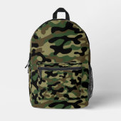 Sac À Dos Imprimé Camouflage Kaki de Bois (Recto)
