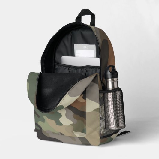 Sac À Dos Imprimé Camouflage Moderne Attrayant (Coin arrière droit (ouvert))